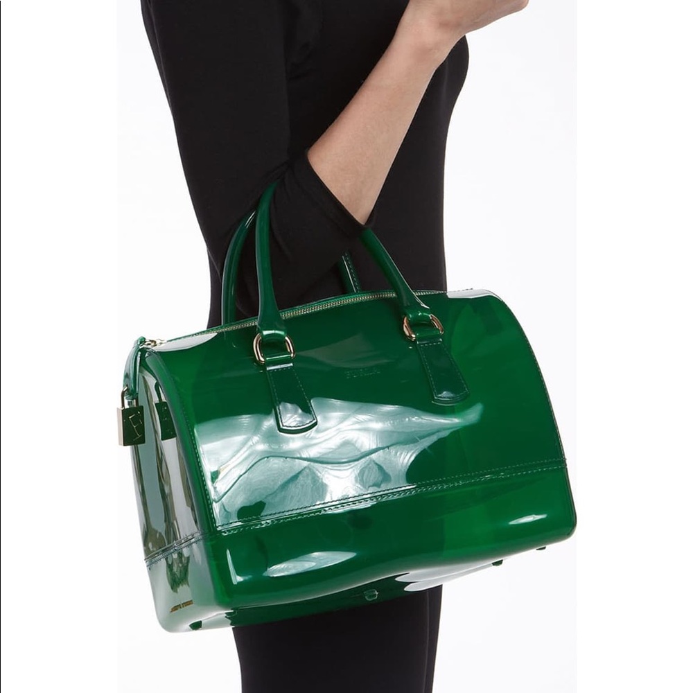FURLA BAULETTO CANDY SATCHEL, COLOR: EMERALD GREEN